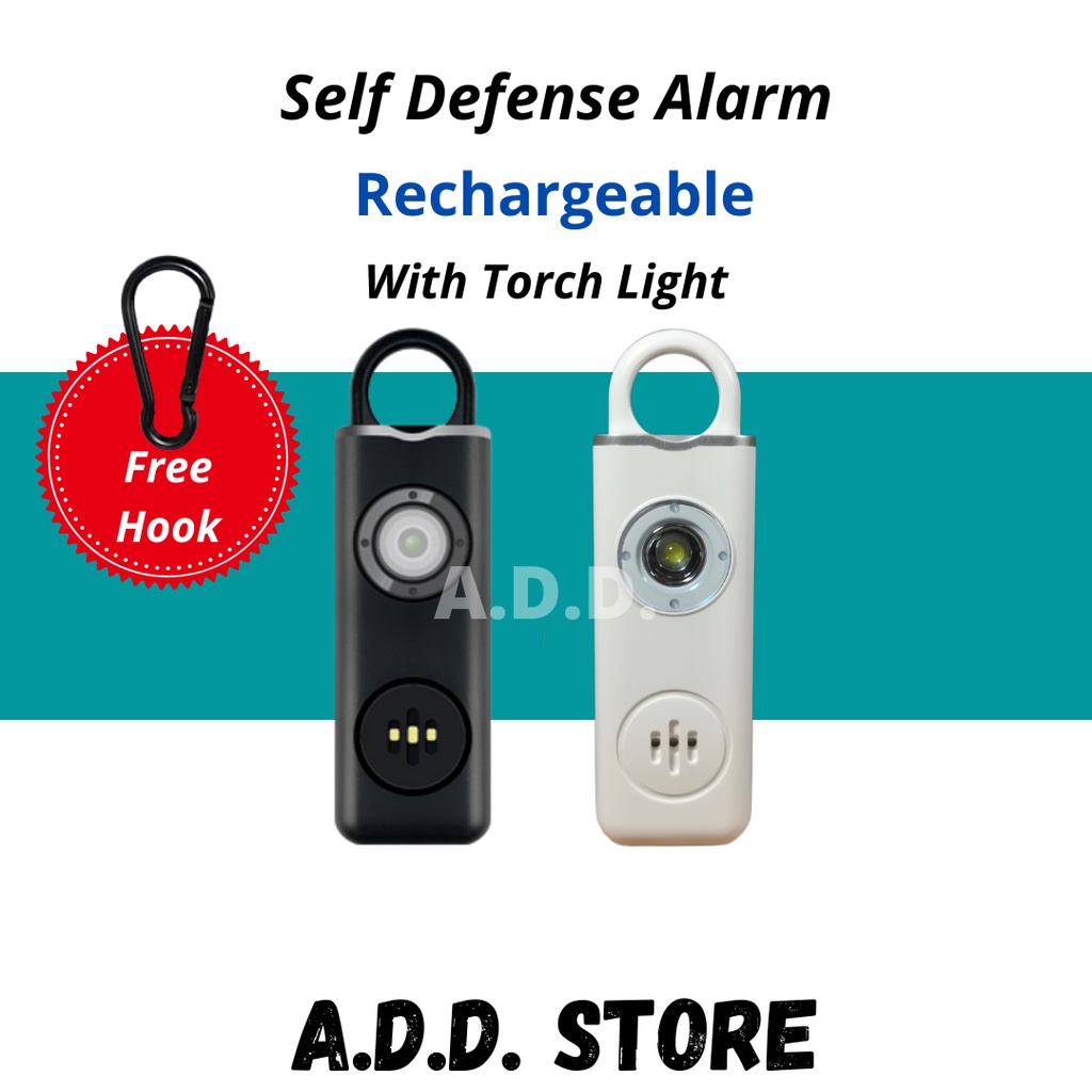 Self Defense Alarm rechargeable 120 db alarm keychain personal security alarm senang bawah 防狼器