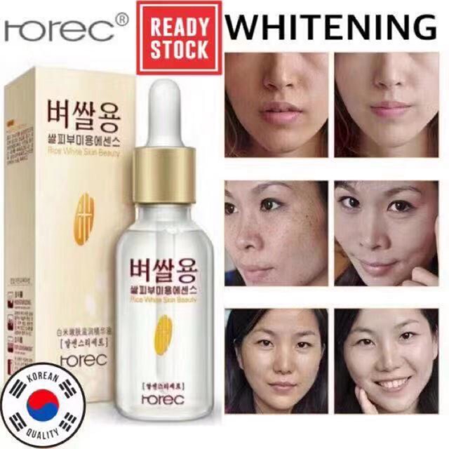 Rorec White Rice Protein Essence Serum White Rice Whitening Skin Shrink Pores Moisture Serum Beras 15ml Ready Malaysia Shopee Malaysia