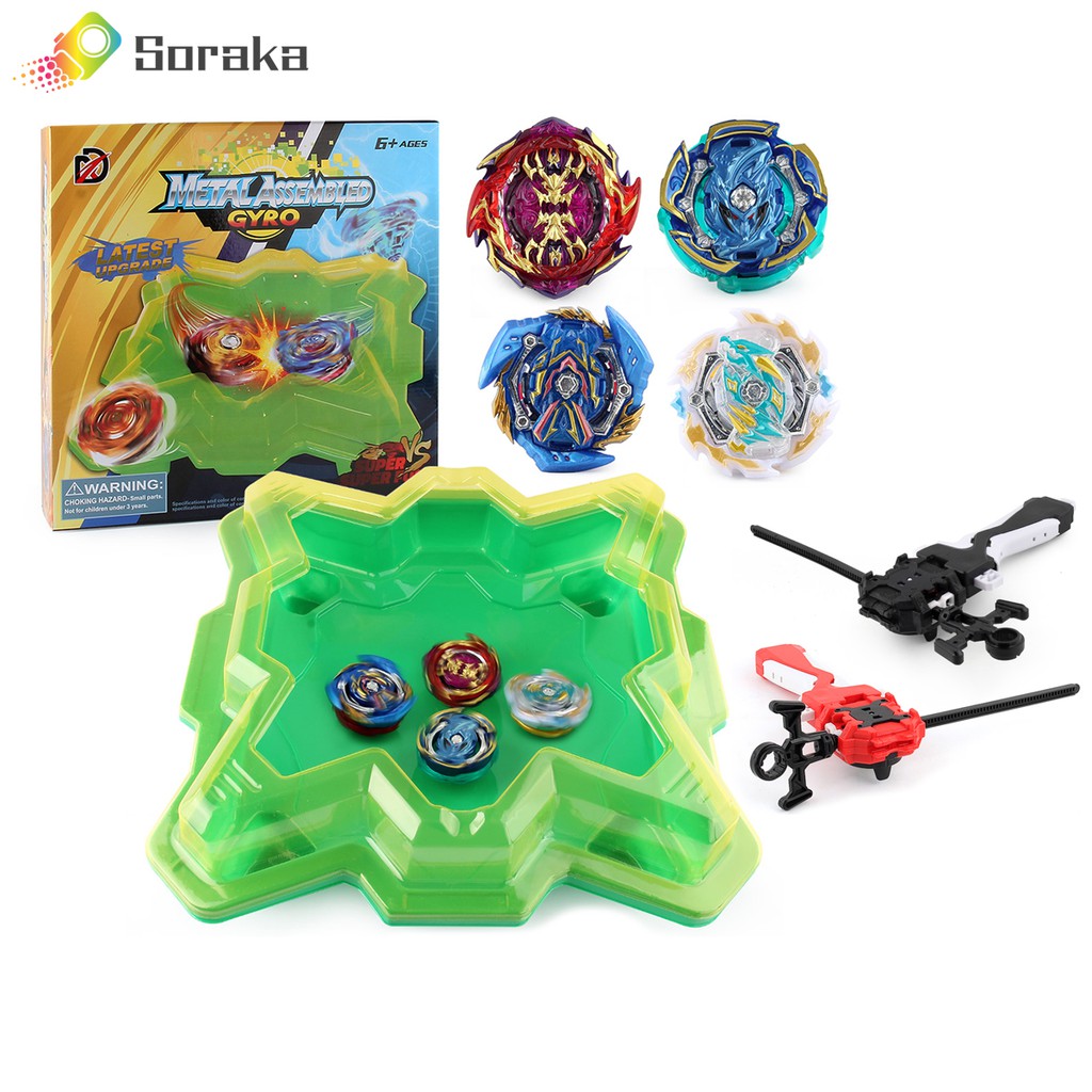 4 beyblade set with handle launcher