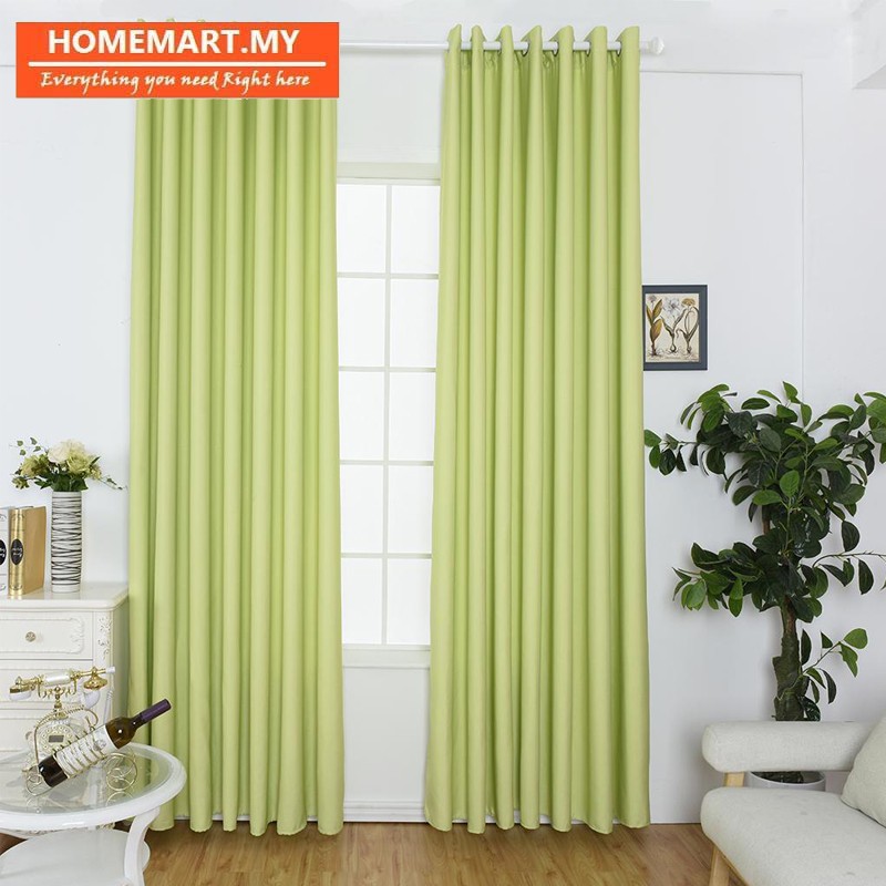 HM Simple Plain Design UV Protection Blackout Curtain (250cm x 100cm) | Shopee Malaysia