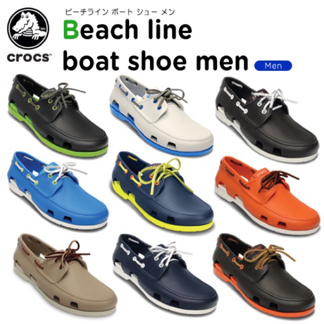 crocs leather boat shoes
