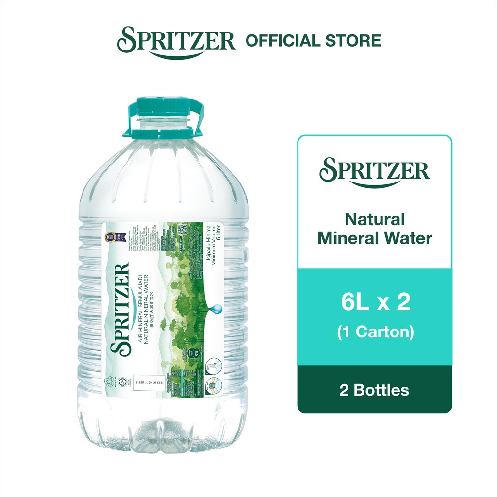 Spritzer Natural Mineral Water (6L X 2) | Shopee Malaysia