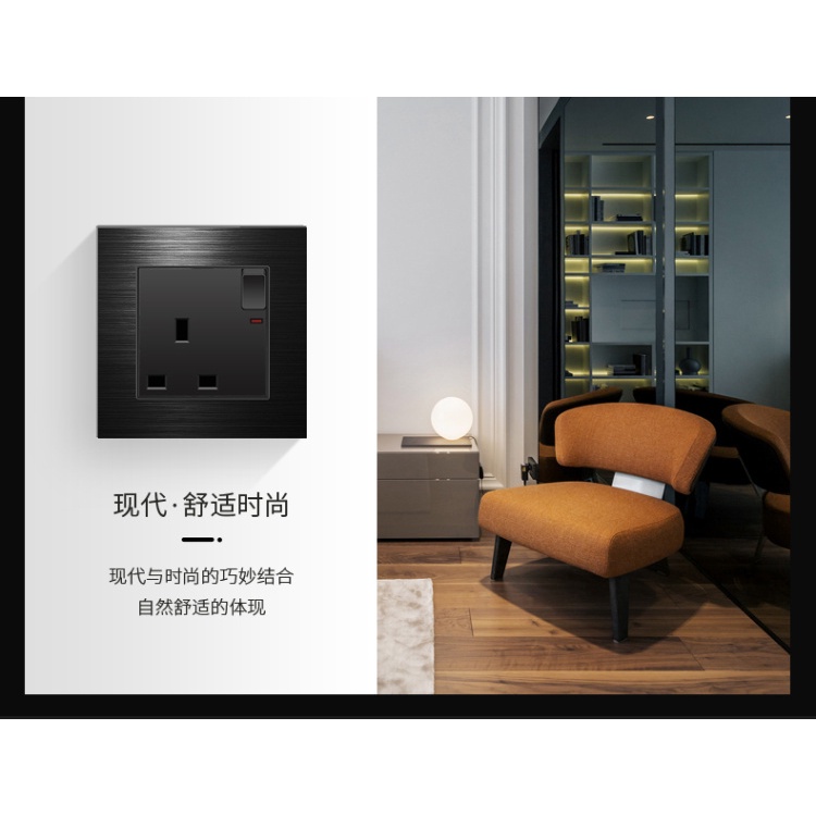 Versatile Multi UK universal 13A socket (3/5 pin) Type-c/USB dual charging port light controller/switch tempered glas... - Image 5