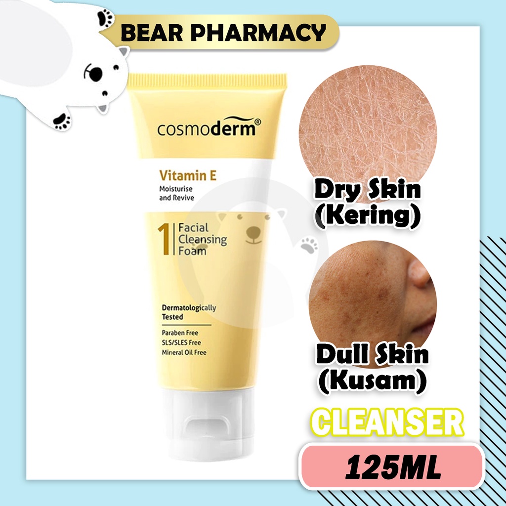 COSMODERM Vitamin E Facial Cleansing Foam 125ml [Exp] Dry & Dull Face