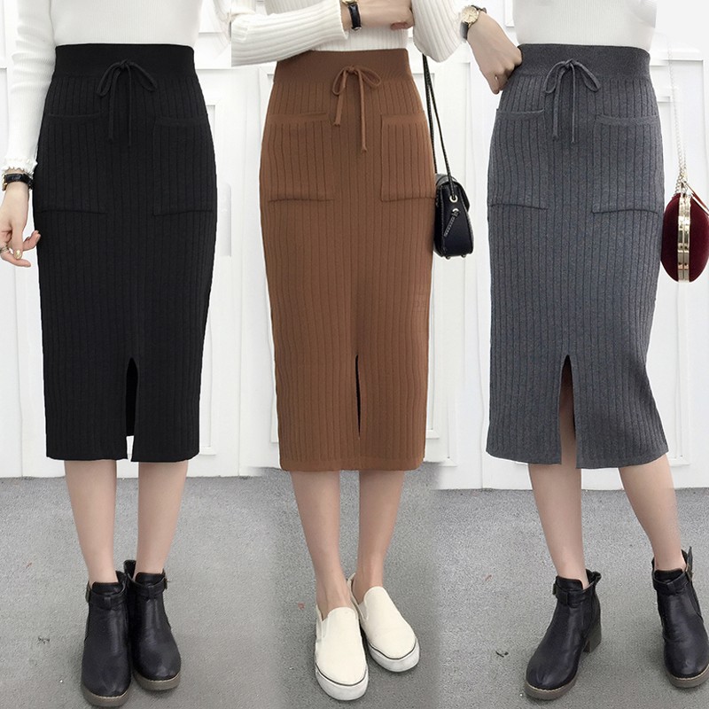 long knit skirt