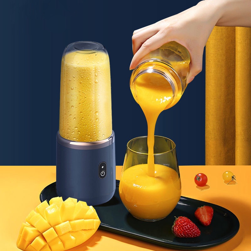 400ml 2 Cups Electric fruit blender juicer household mini USB Rechargeable Wireless Portable 6 Blade juice mixer