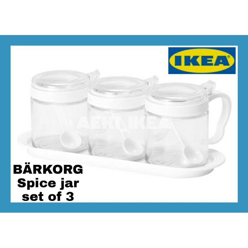 IKEA Spice jar, glass/plastic 36 cl 3 pieces, bekas rempah