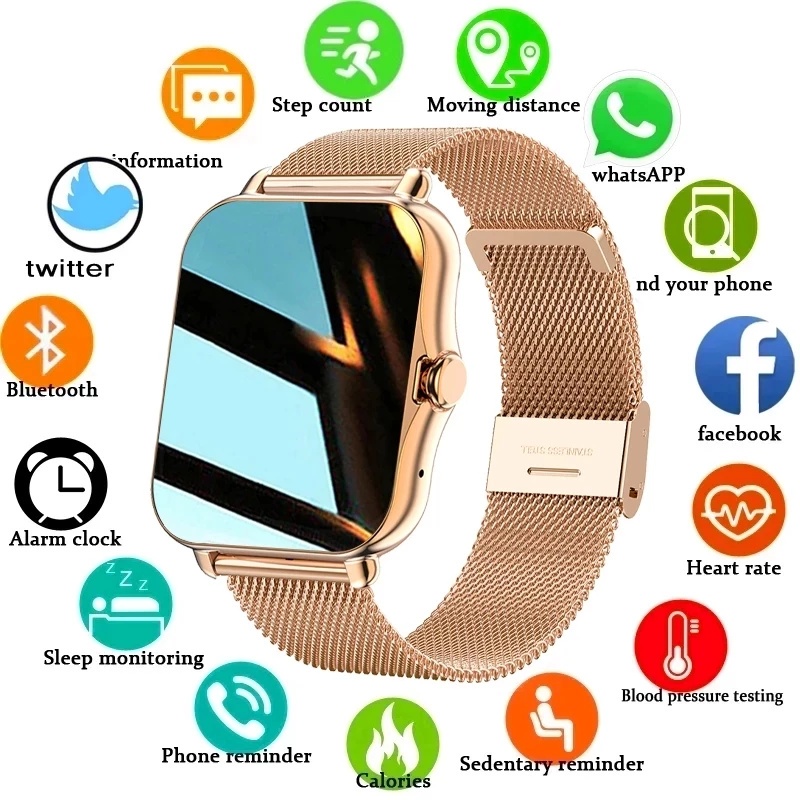 Xiaomi 2024 New Women Men Smart Watch 1.69 Full Touch Screen Fitness Tracker Bluetooth Call Smart Clock Ladies Smartwatch Women