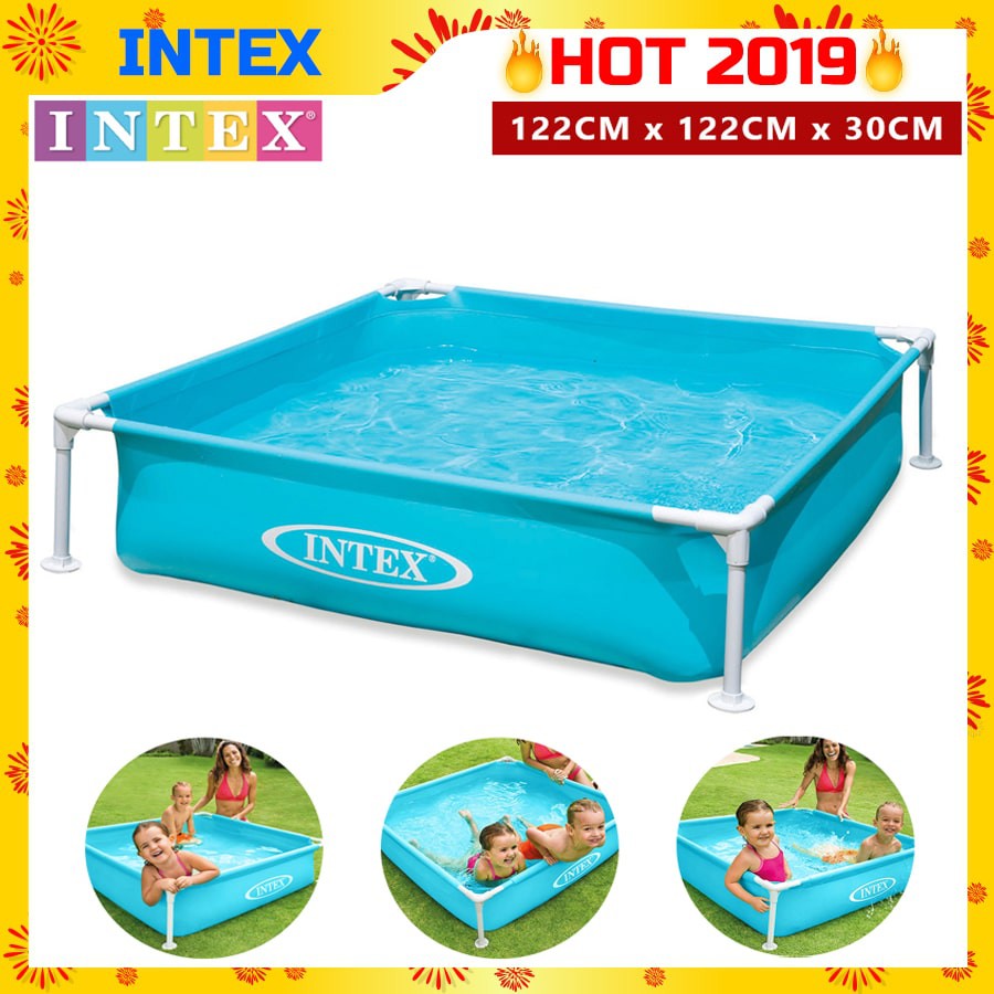 INTEX 57173 (NP98) Mini Frame Pool Kiddie (122 x 122 x 30cm) Beginner Frame Swimming Pool Have
