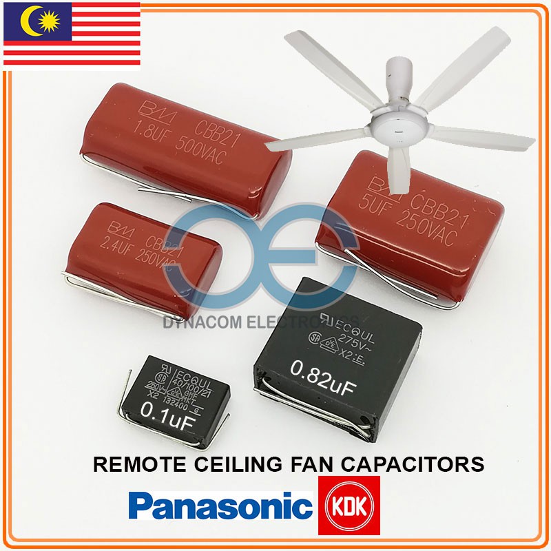 Panasonic/KDK Ceiling Fan Condenser Capacitor 0.1uF 0.82uF 1.8uF 2.4uF