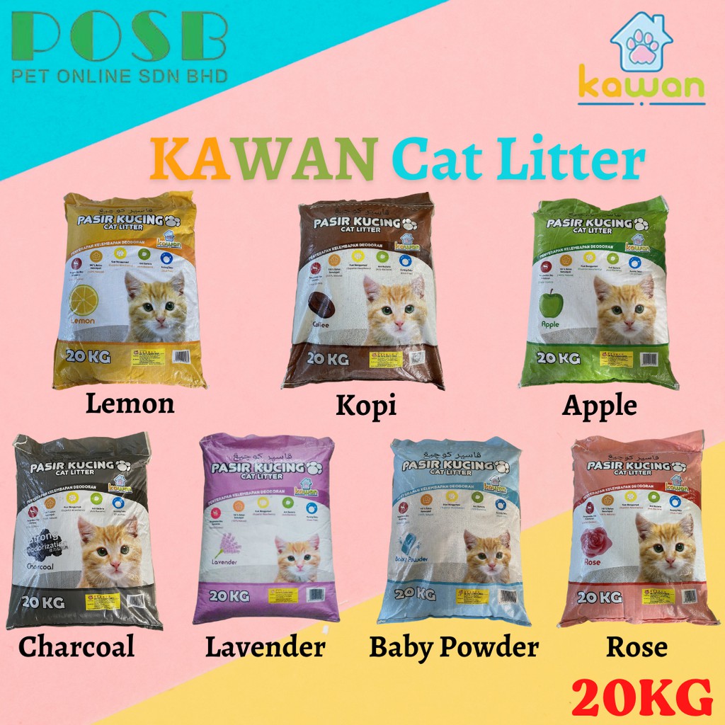 KAWAN Cat Litter 20kg / KAWAN Pasir Kucing 20kg / Pasir Kucing Murah