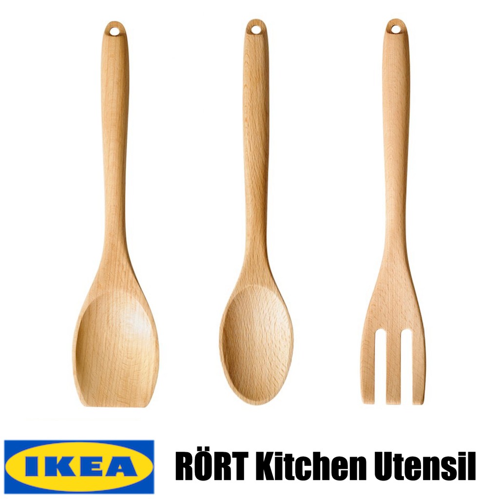 Ikea Rort Rort Kitchen Utensil Wooden Spoon Fork Sudu Garpu Kayu