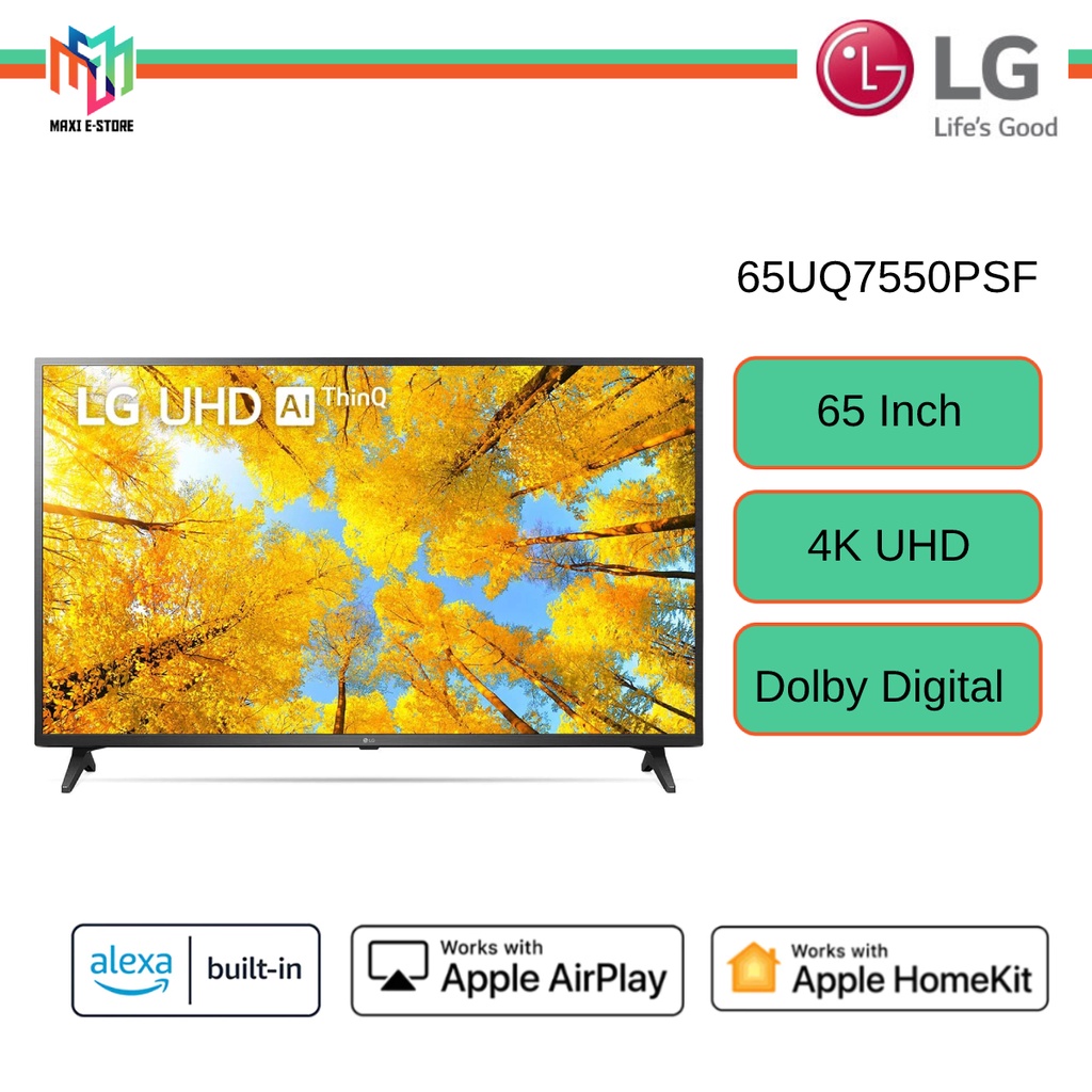 LG 65UQ7550PSF 65 Inch UQ75 Series 4K Smart UHD TV with AI ThinQ