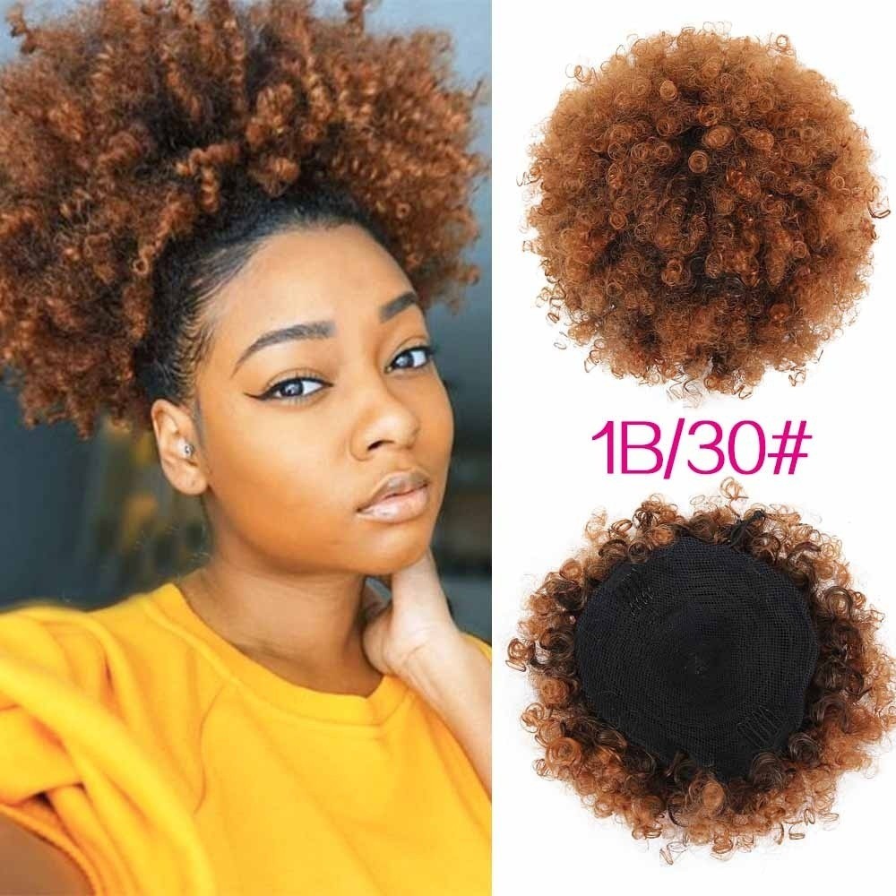 Short Afro Curly Ponytail Drawstring Clip In On Synthetic Curly