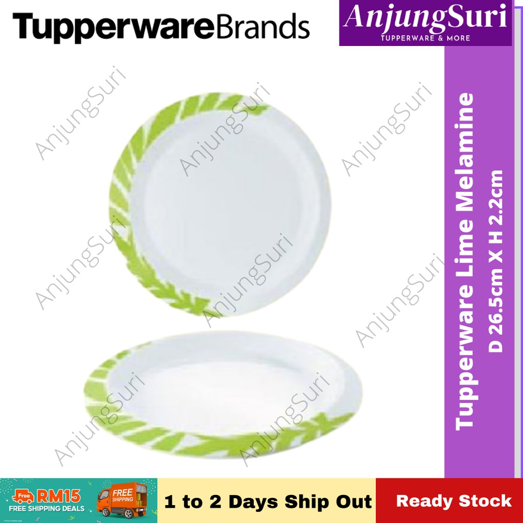 Tupperware Lime Dreams Melamine Plate (1pcs) pinggan tebal & berat