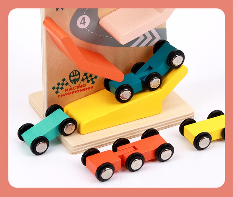 Treeyear Toddler Toys Race Track,Wooden Ramp Car Ramp Racer Colorful ...