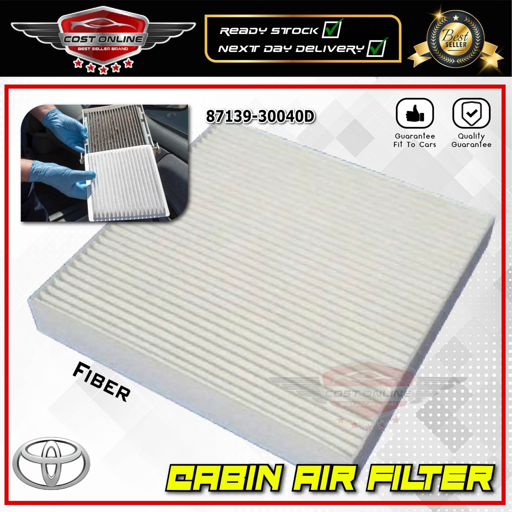 【 Toyota 】Carbon / Fibre Cabin Air Filter (Camry Altis Prius Yaris Estima Vellfire Alphard / OEM Fitting 87139-30040 )