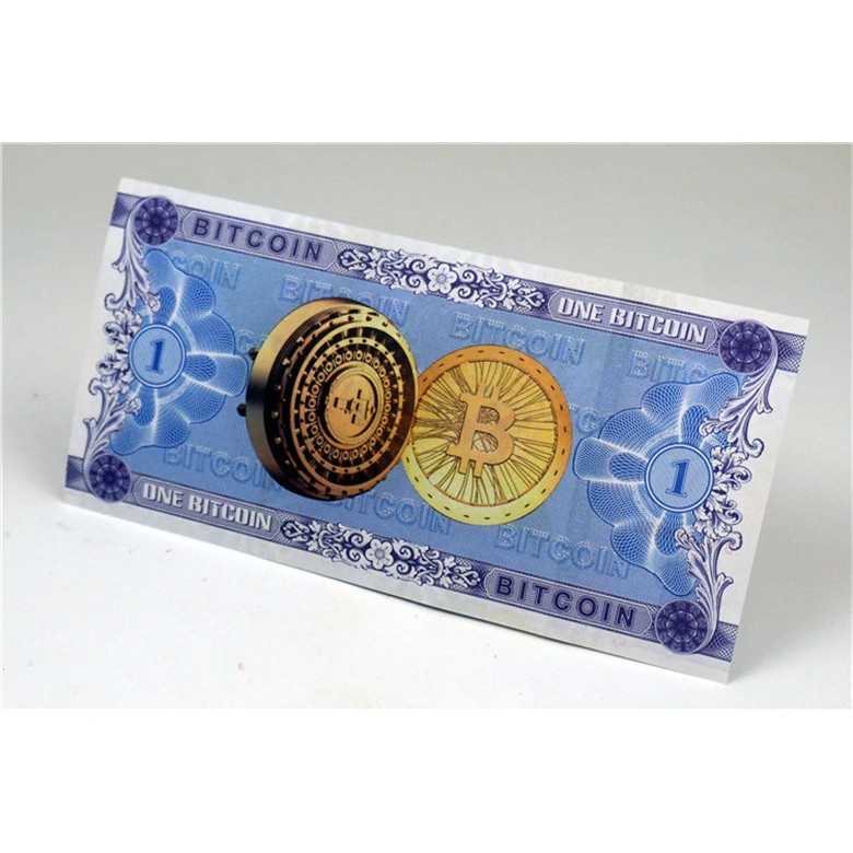 Not Currency Fancy notes 1/One Bitcoin Paper Note Lot 5 PCS BTC Collectibles 