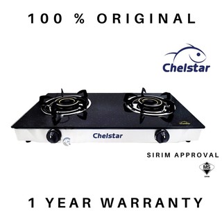 READY STOCK CHELSTAR DOUBLE BURNER GLASS TABLE TOP GAS ...