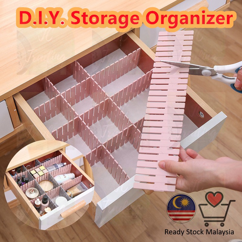 D.I.Y. Storage Organizer Adjustable Drawers Shelves Household Free Combination Partition Space Saver Tools