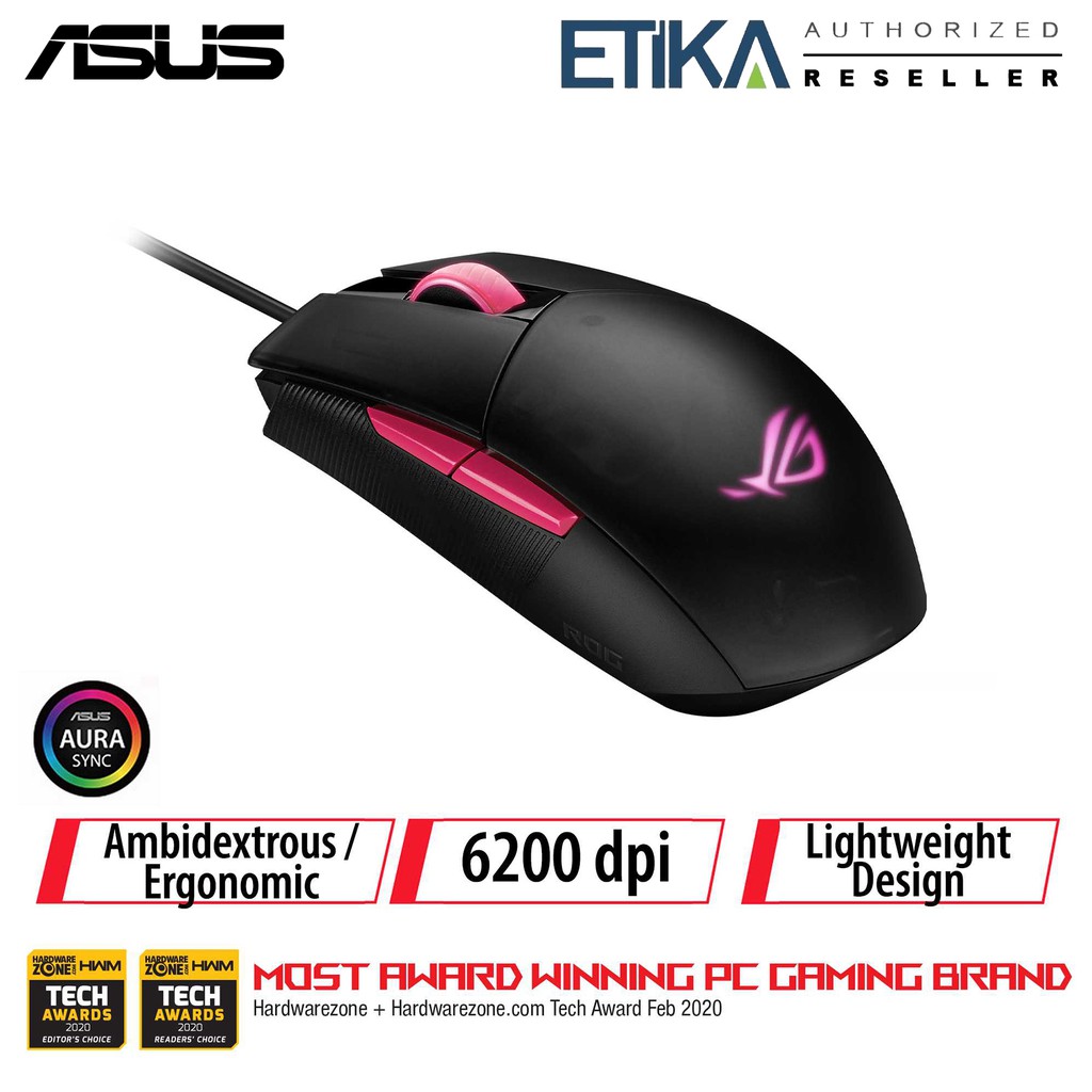 Asus P512 Rog Strix Impact Ii Electro Punk Ep Ergonomic 6 0 Dpi Gaming Mouse Shopee Malaysia