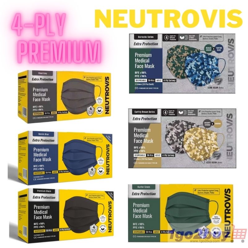 New Edition Neutrovis 4Ply Premium Medical Face Mask 50Pcs Extra Soft