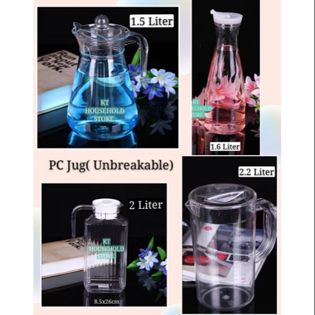 KT WARE ACRYLIC JUG PC JUG PLASTIC JUG CLEAR JUG (UNBREAKABLE) Shopee