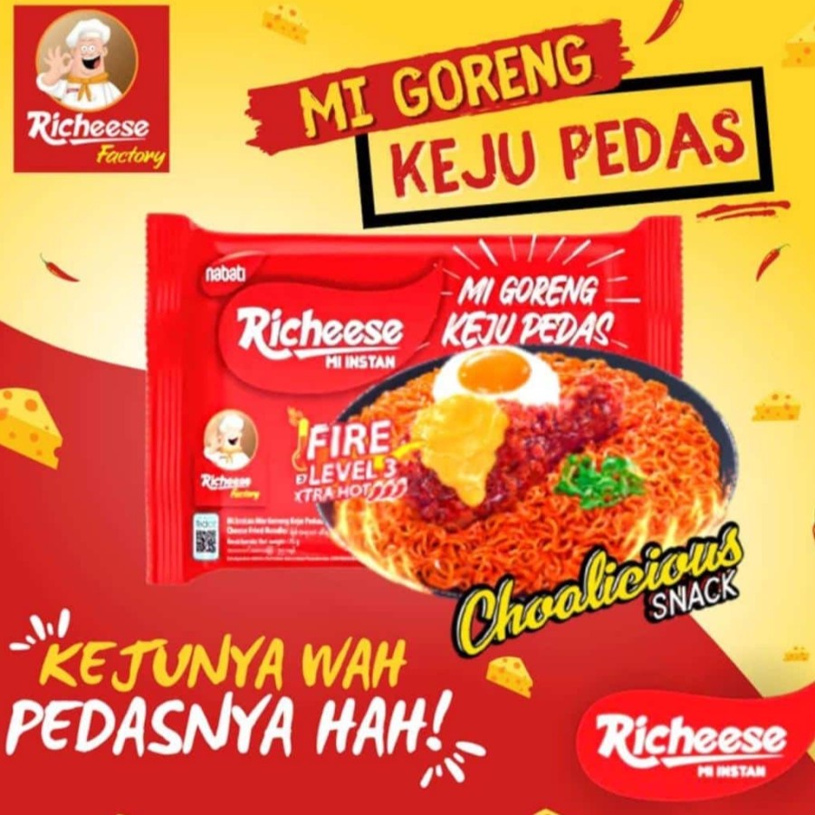 Richeese noodles Level 3 fried / Richeese noodles / Spicy Fried noodles 75 g Richeese fried cheese noodles Level 3 Richeese noodles spicy cheese Level 3 Richeese Cheese Fried noodles Level 3 Richeese Fried noodles Cheese Fire Level 3
