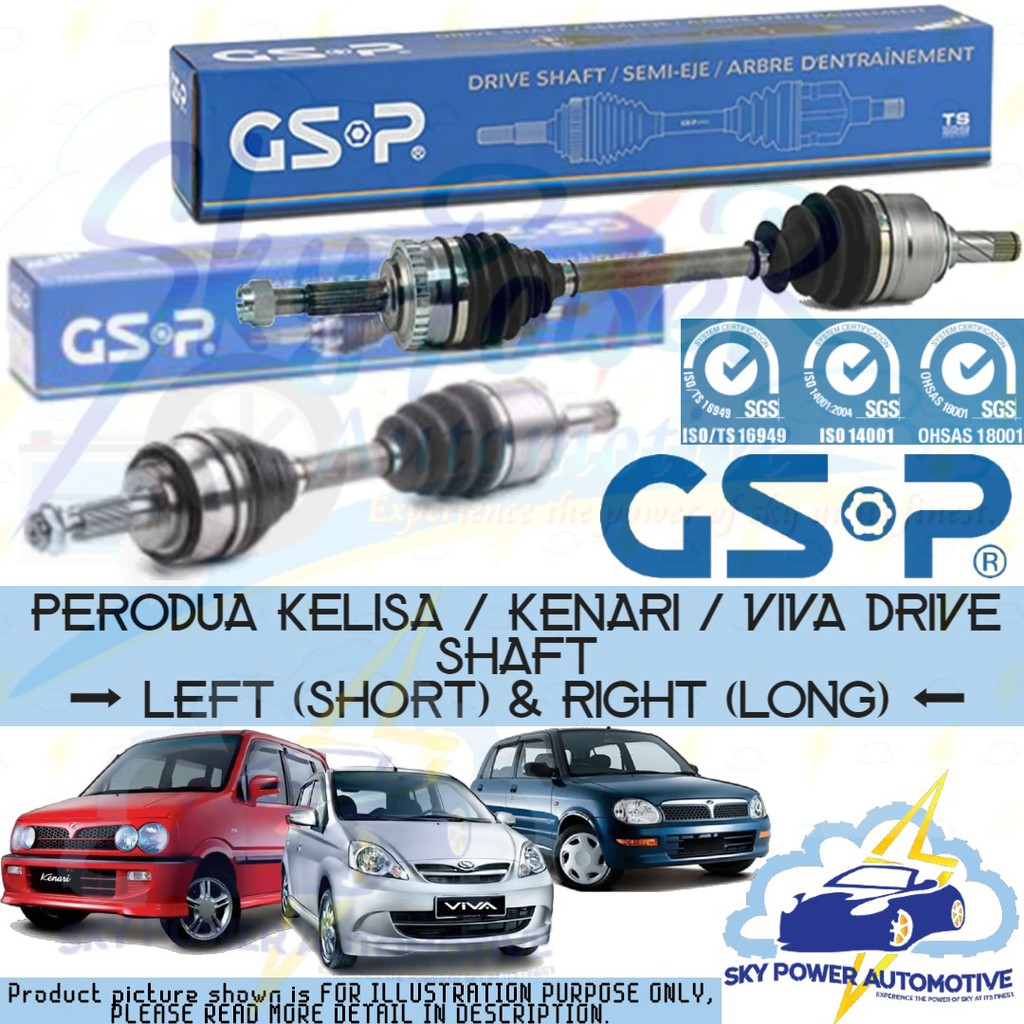 PERODUA KELISA / KENARI / VIVA (20002014) GSP DRIVE SHAFT (LEFT