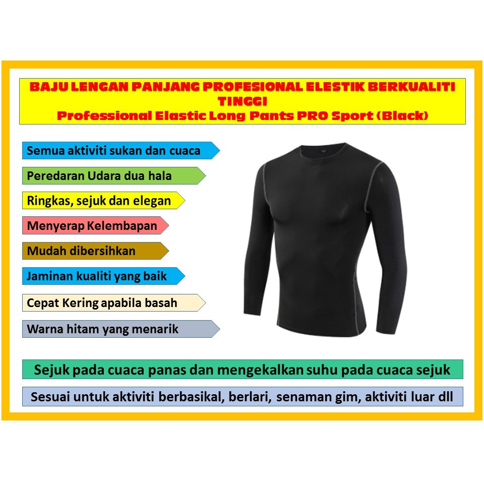 M Sia Ready Stock Jsa0027 Baju Lengan Panjang Elestik Berkualiti Tinggi Lebih Selesa Untuk Pelbagai Aktiviti Shopee Malaysia