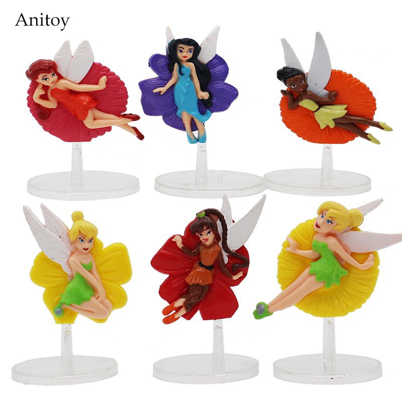 Cartoon Anime Tinkerbell Iridessa Fawn Silvermist Rosetta Pvc Figures Toys Gifts Shopee Malaysia