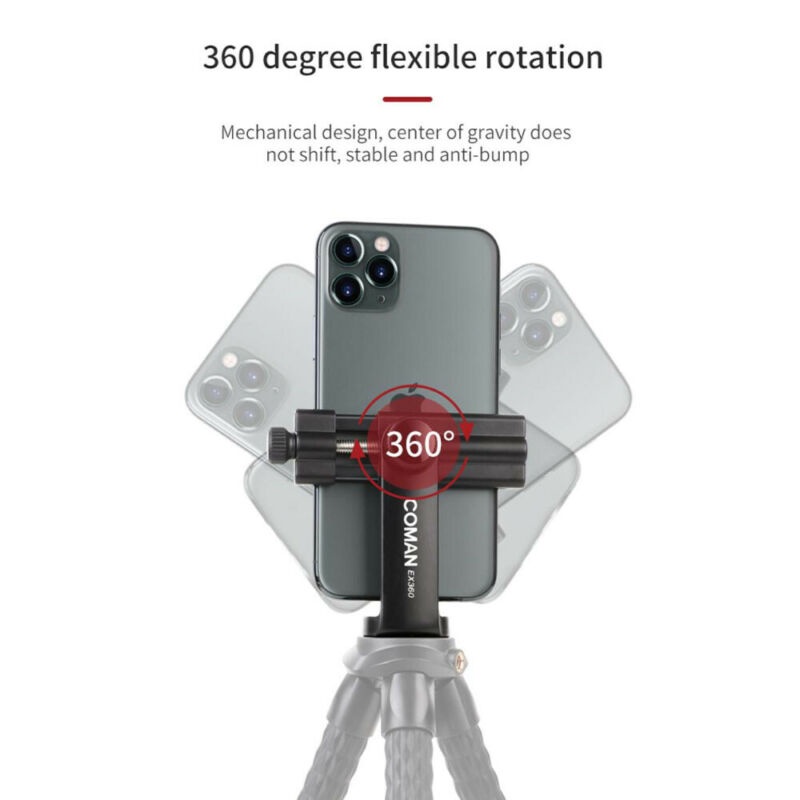 Essential Reliable Coman Camera Tripod Phone Clip Holder Professional Mobile 1/4 Screw Hole Adapter stand Versatile Q... - Image 3