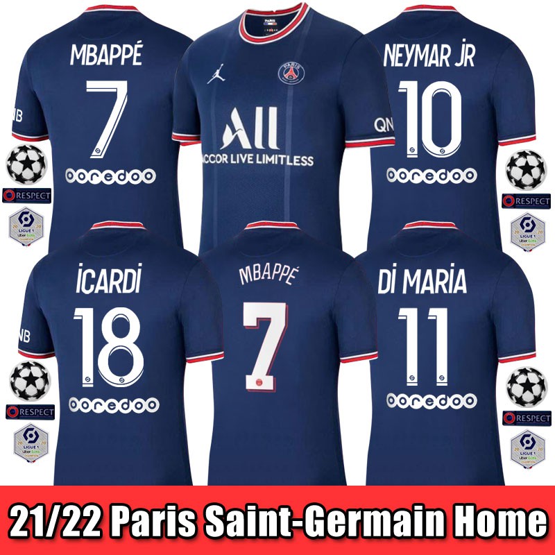 Paris SaintGermain Home Shirt 20212022 football 21/22 Short Sleeve