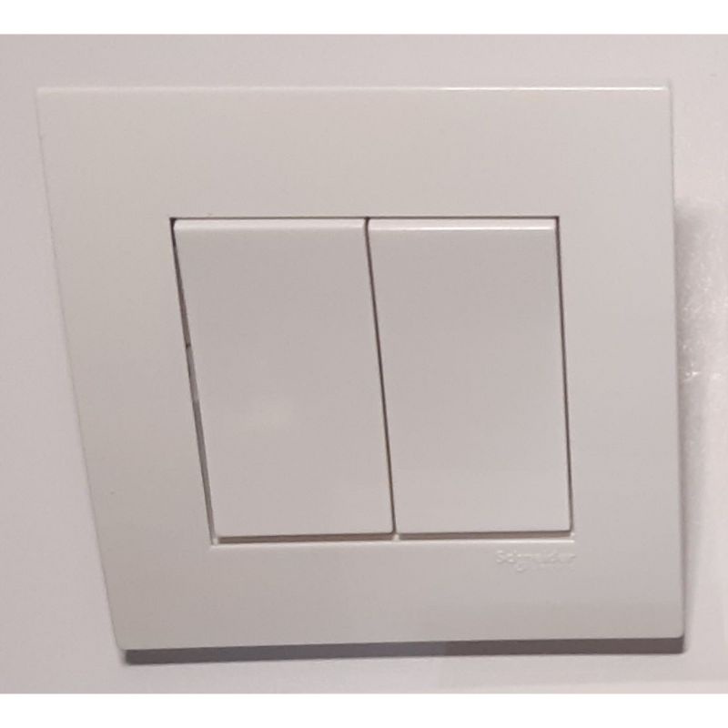 schneider 2 gang 1 way switch white | Shopee Malaysia