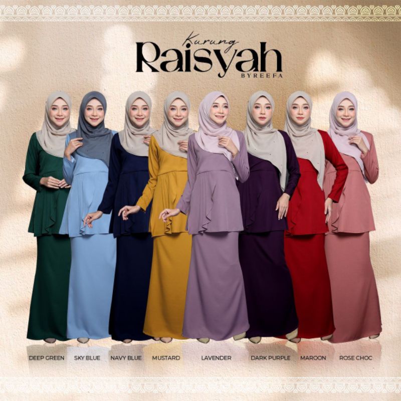 Kurung Raisyah Como Crepe Breastfeed Wudhu friendly Pelbagai Warna Dan ...