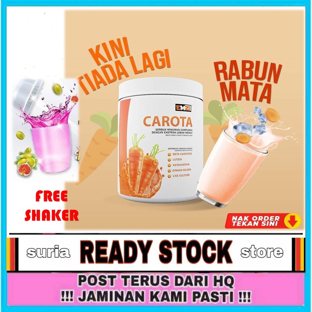 Carota Carrot Susu Free Shaker Original HQ Kebaikan mata dan Kesihatan