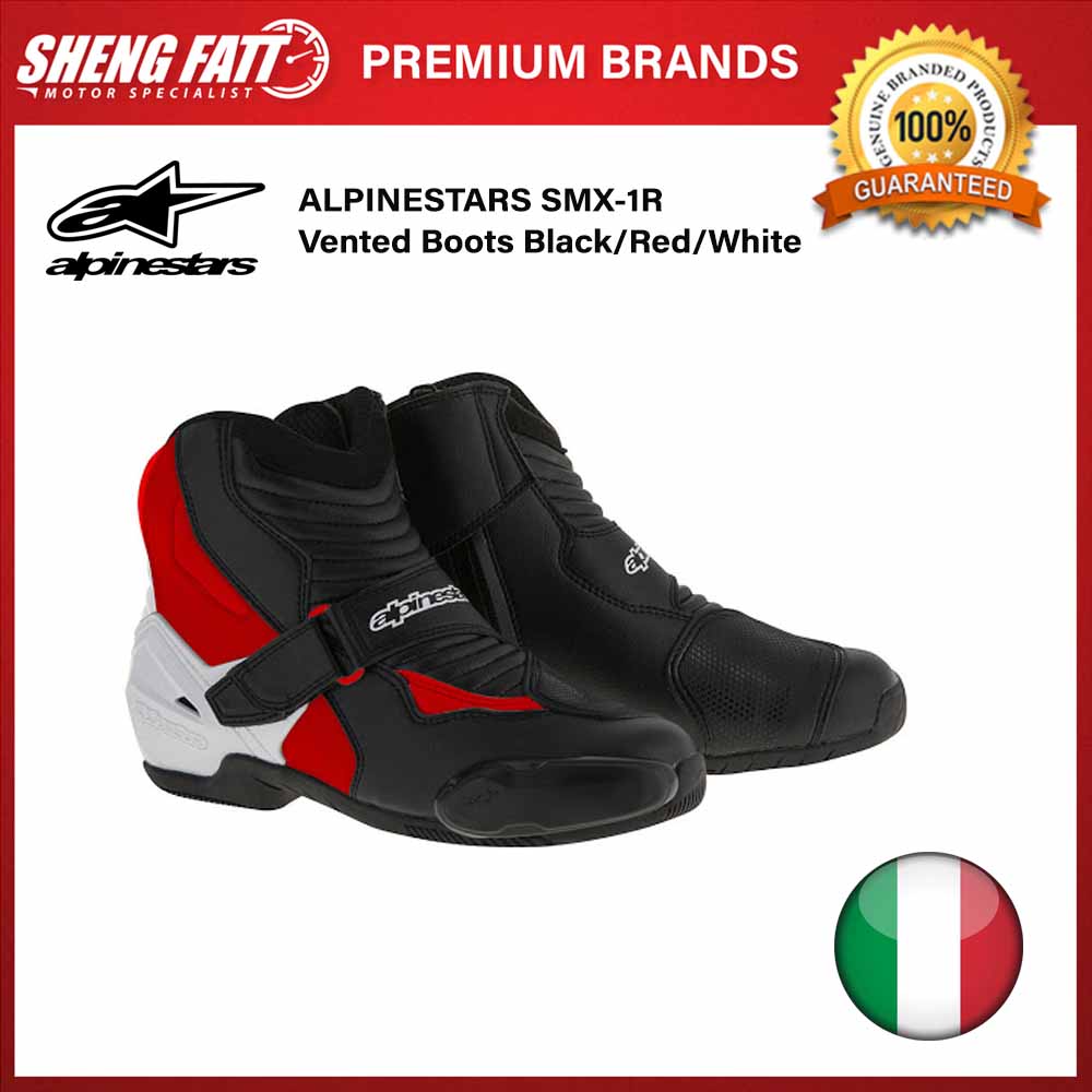 Alpinestars Smx 1r Vented Boots Black Red White Shopee Malaysia