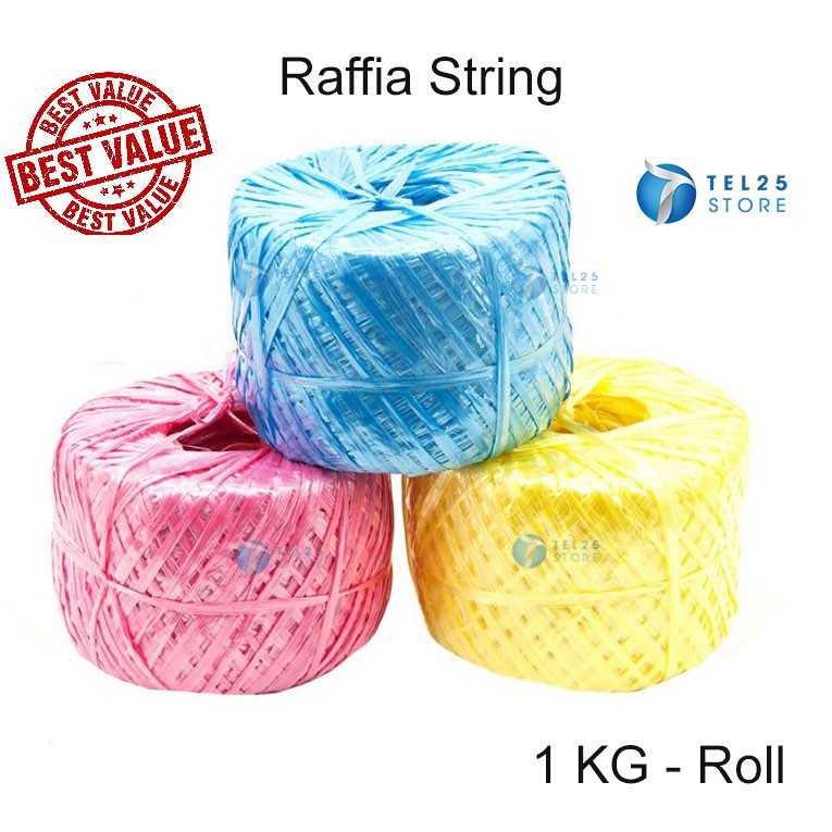 [ 1 UNIT ] 1 Kg / 250g Thick Plastic Raffia String / Rope / Tali Rafia ...