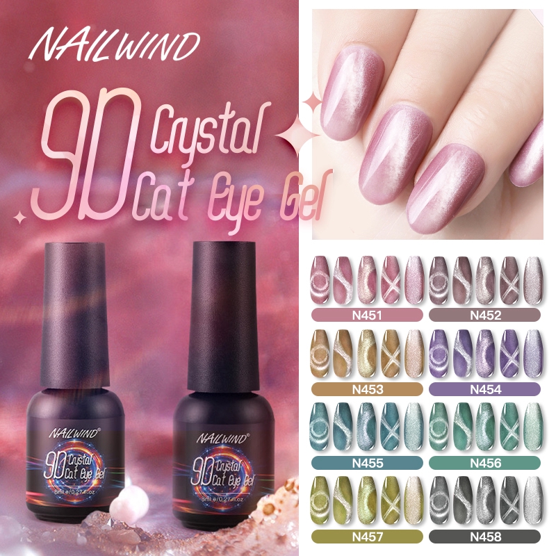 Nailwind 8ml 9d Crystal Cat Eye Nail Gel Varnish Hybrid Magnetic For Nail Art Shopee Malaysia