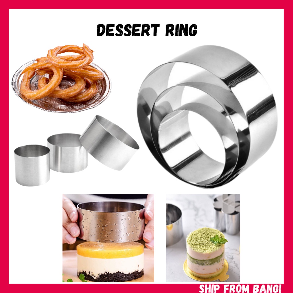 Acuan Ring Cromboloni 6/7/8/9/10/12 cm Set Cutter Mold Cake Stainless Mousse Dessert Ring/Baking Mould Kitchen