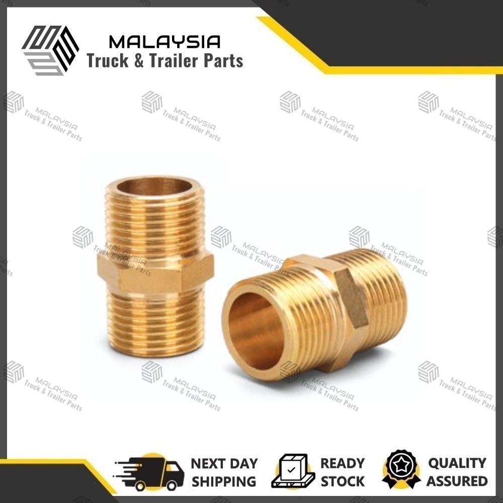 BSP Male-Male Equal Brass Nipple Adapter For Air Water,BSPT Straight Connector 