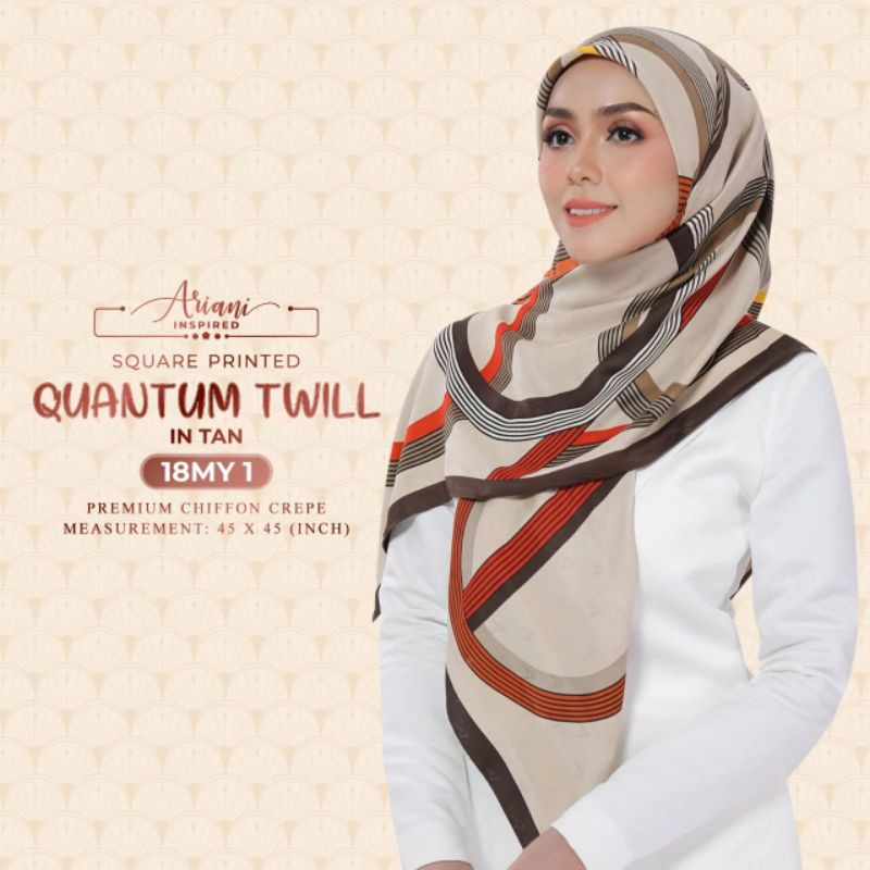 ARIANI Tudung Bawal Square Satin Silk Chiffon Crepe Printed Corak ...