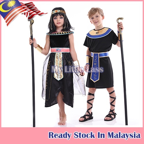 Cleopatra Costume for Girls Queen of Egyptian Dress Pharaoh Costume for Boys Cosplay