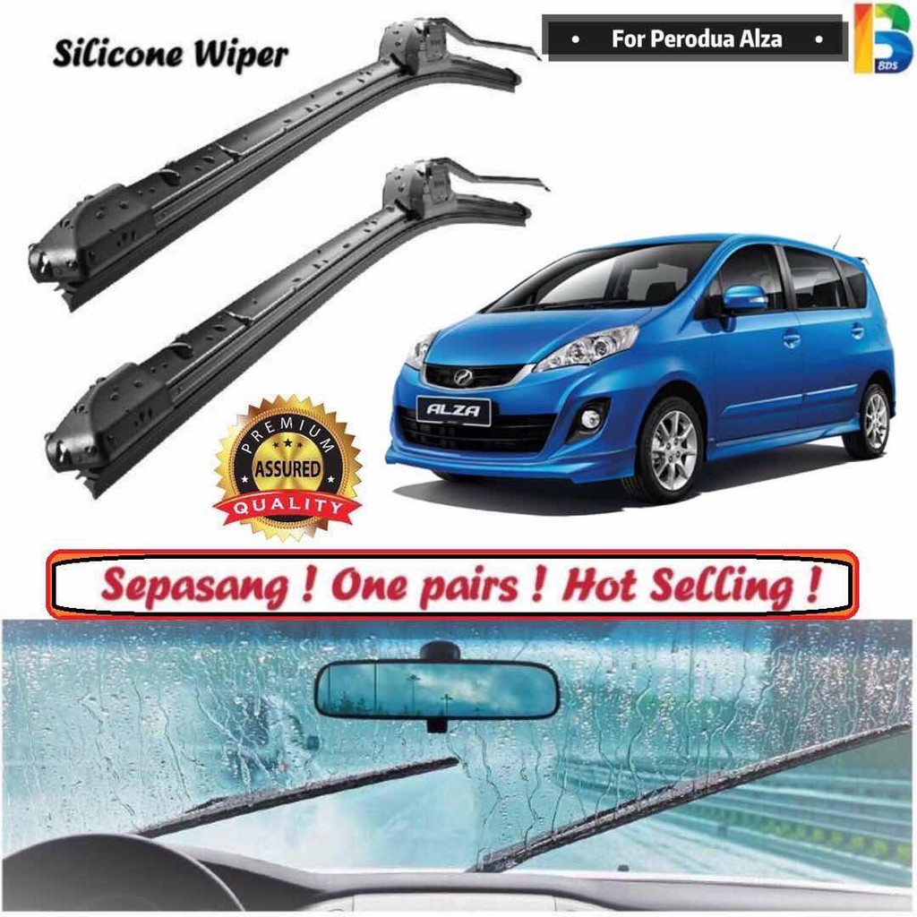PERODUA ALZA SILICONE WIPER 1PAIRS(2PCS) Silicone Advance Cleaning