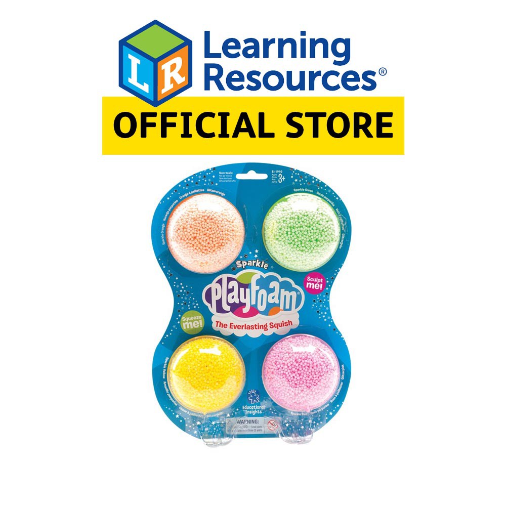 Learning Resources Playfoam Sparkle 4 Pack by Educational Insights- Age 3-8, Moulding Dough, Sensory