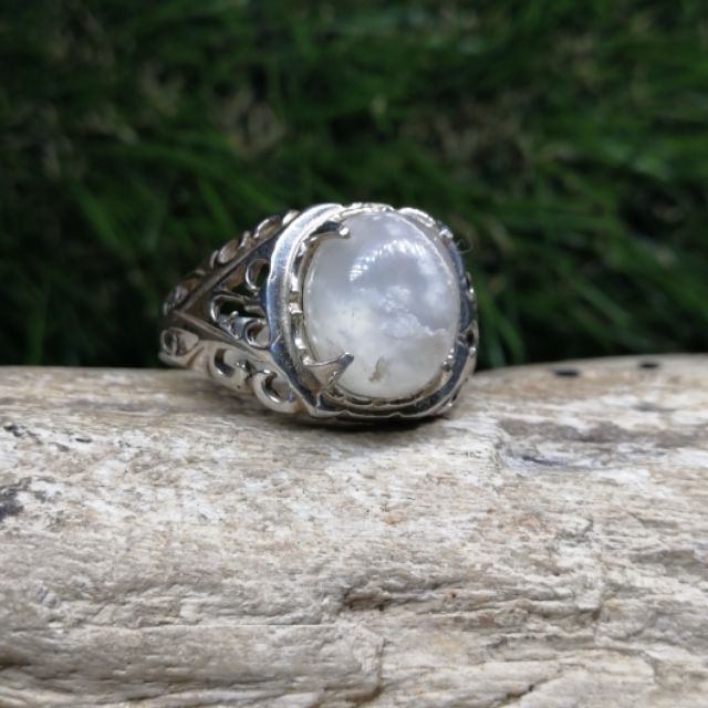 Batu Mani Gajah Asli Ring Silver Perak 925