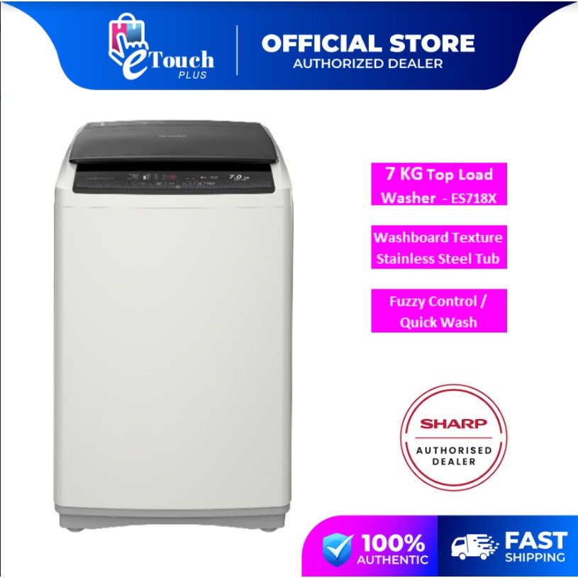 Sharp 7kg Top Load Fully Auto Washing Machine Es718x Mesin Basuh Washer Shopee Malaysia