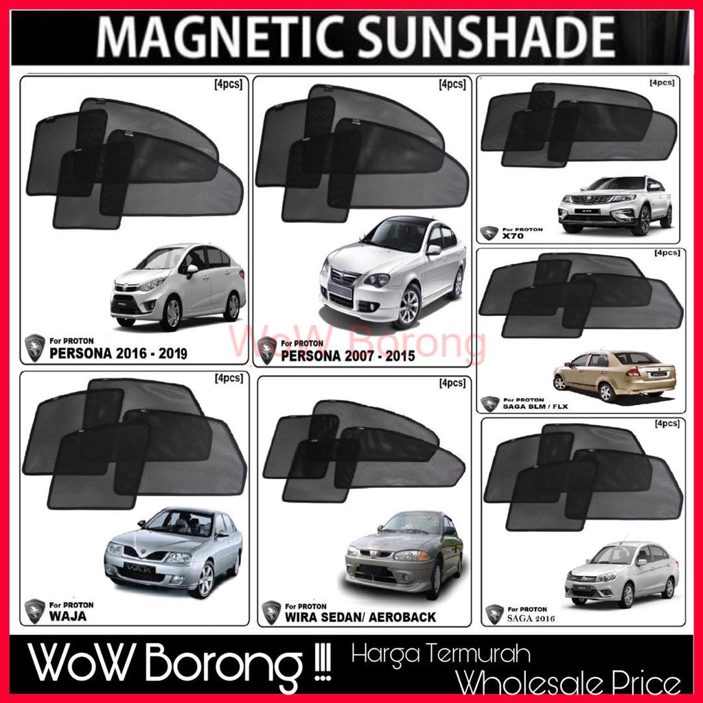 Magnetic Sunshade Proton Saga ,Persona ,x50,X70,Exora,wira,waja Pelindung Cahaya Matahari Magnetik Kereta