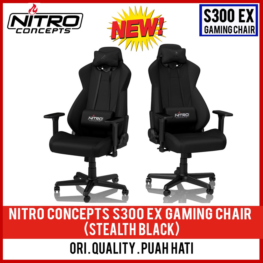 Nitro Concepts S300 Ex Gaming Chair Stealth Black Inferno Red Radiant White Shopee Malaysia