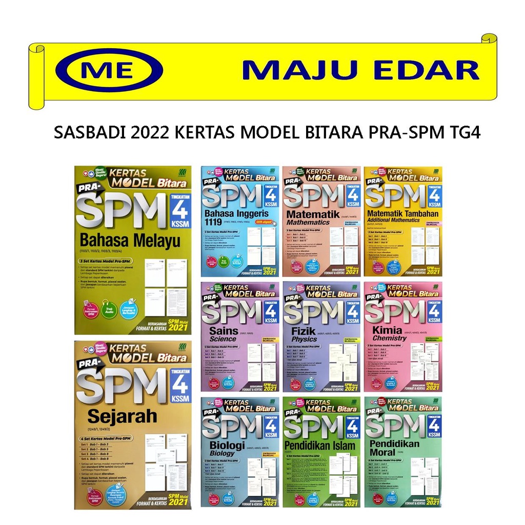 Sasbadi 2022 Kertas Model Bitara Pra Spm Tingkatan 4 Kssm Buku Latihan Shopee Malaysia 